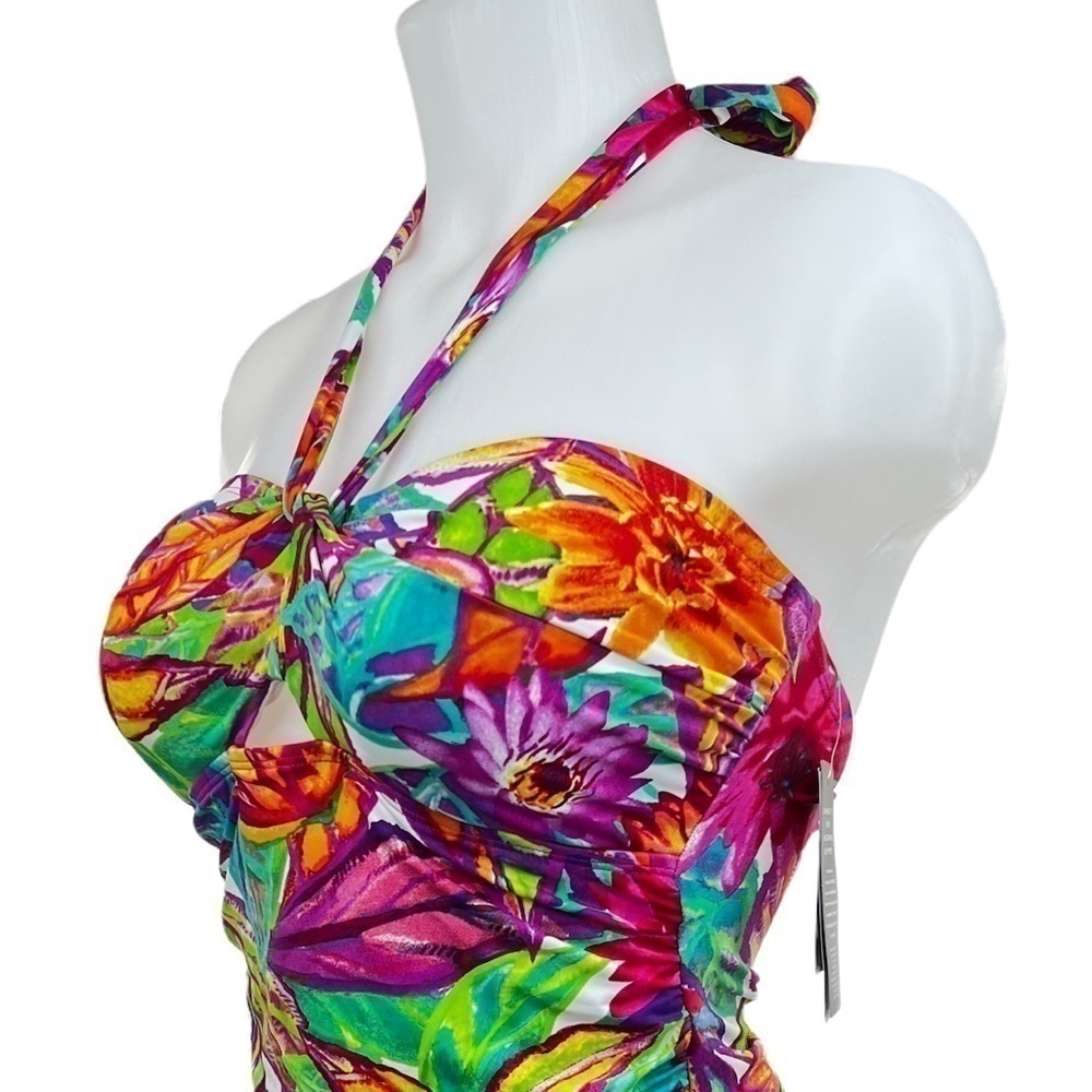 Lauren Ralph Lauren Twist Front Floral Halter One Piece Swimsuit - Picture 9 of 11